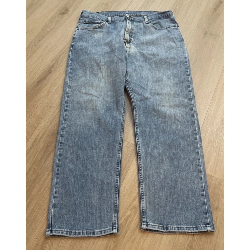 Wrangler Premium Quality Jeans Men's 36x29 Light Wash Straight Leg Denim Cowboy